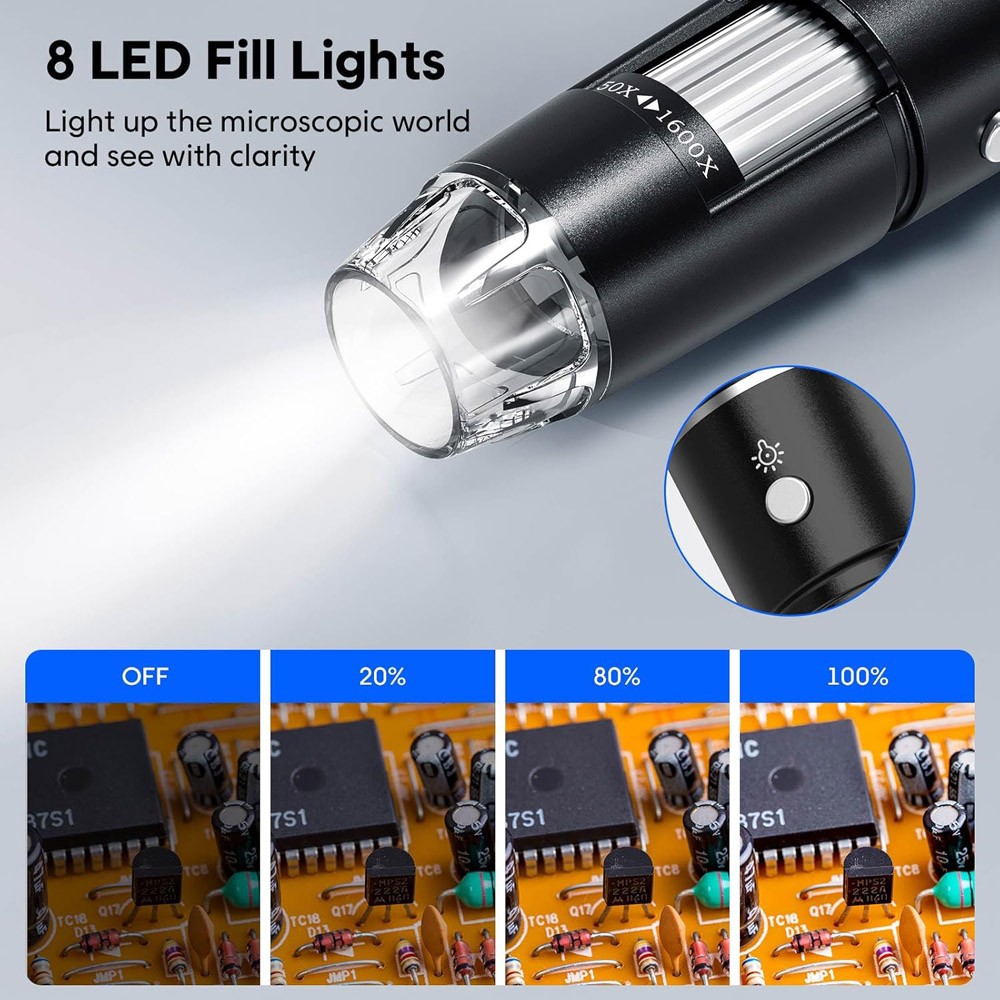 8LED 1600X Zoom HD USB Microscope Digital Magnifier Endoscope Video Camera US