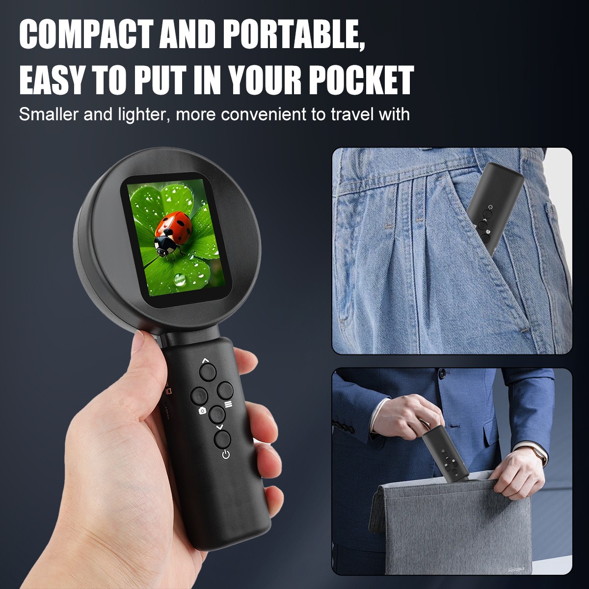 100X Digital Microscope 1080P 2.4″ Video Coin Microscop Handheld Magnifier Glass
