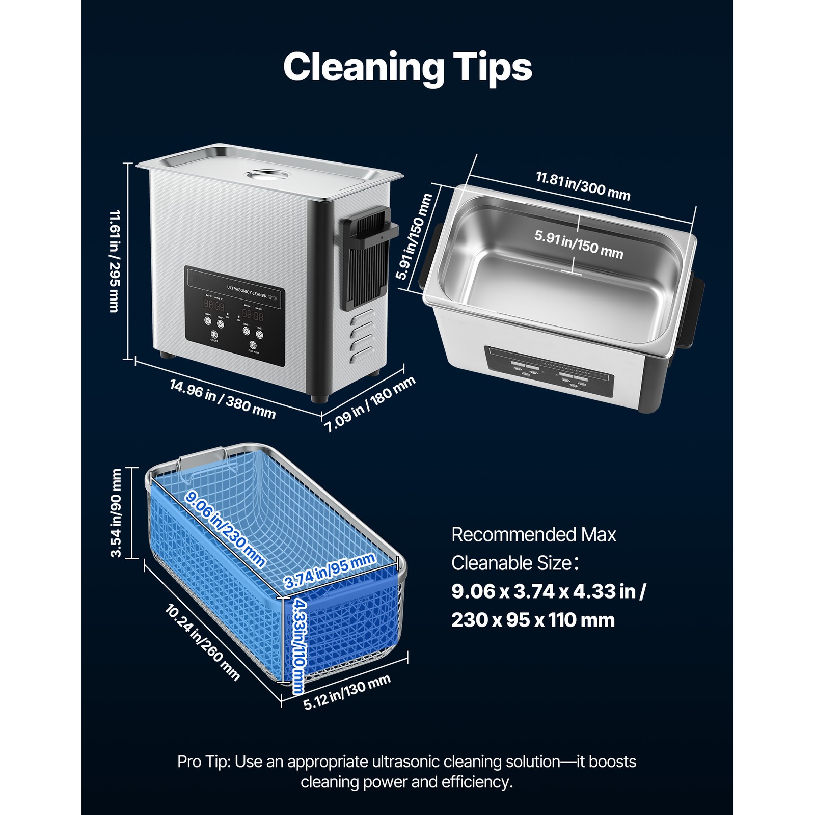Uimoso 6L Ultrasonic Cleaner with Digital Timer & Heater Jewelry Cleaner 120W