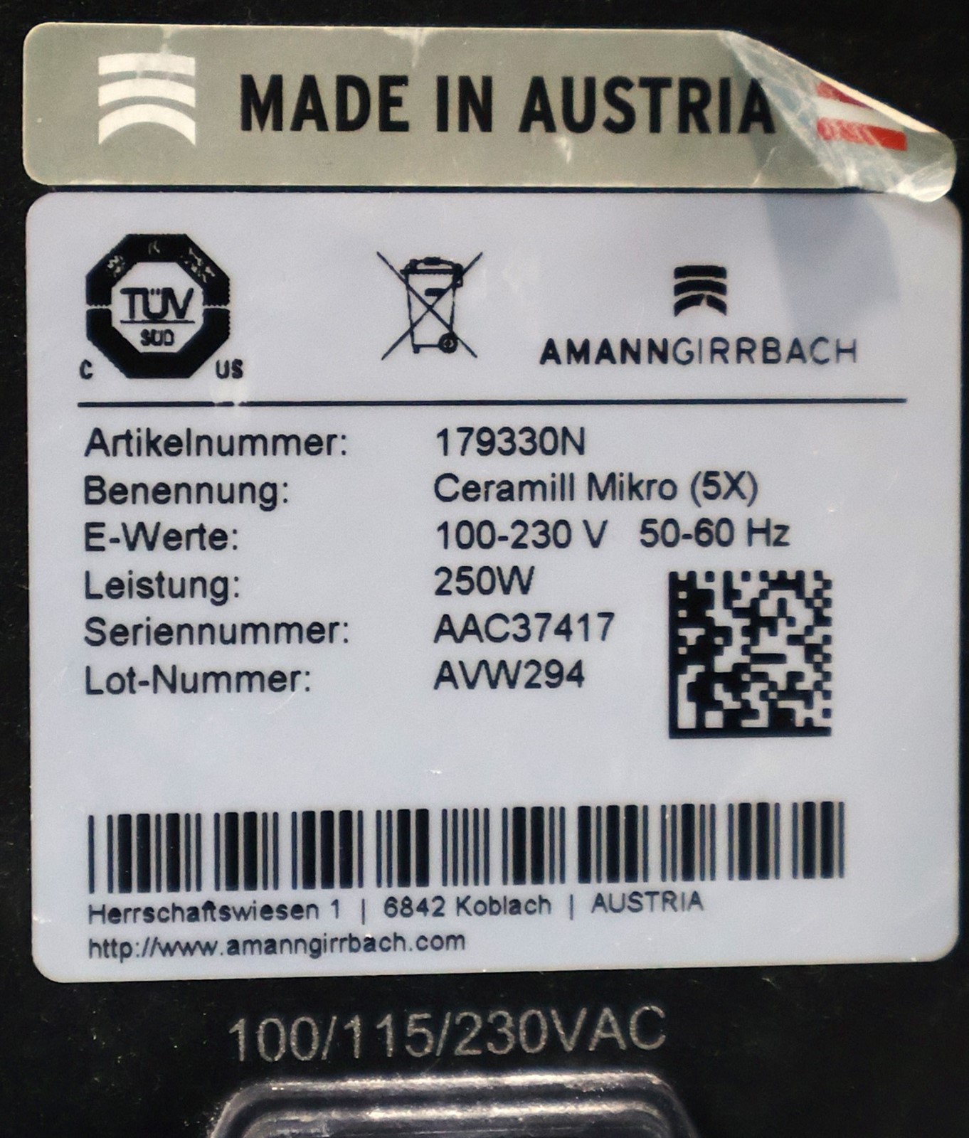 Amann Girrbach Ceramill Mikro 5X 5-Axis Dental Milling Machine Dry Zirconia