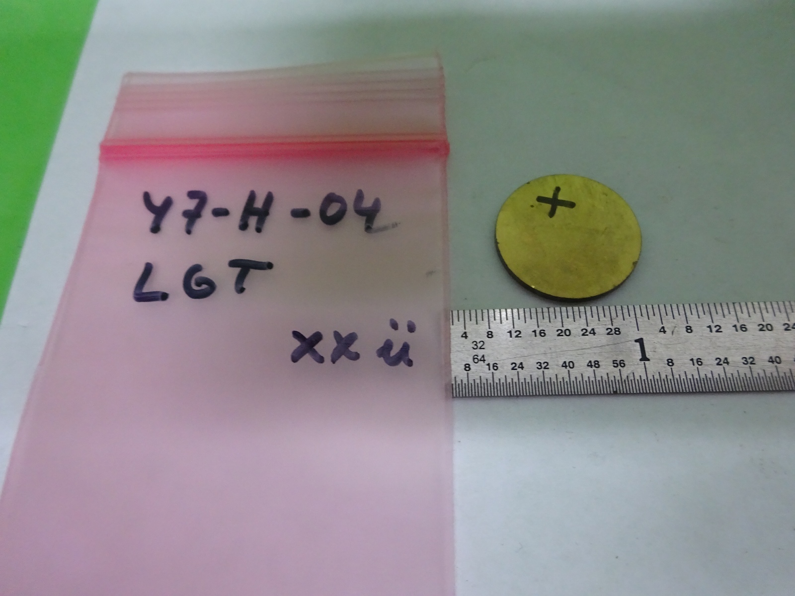 LANGATATE LGT SINGLE CRYSTAL BLANK GOLD PLATED PIEZOELECTRIC AS IS BIN#Y7-H-04
