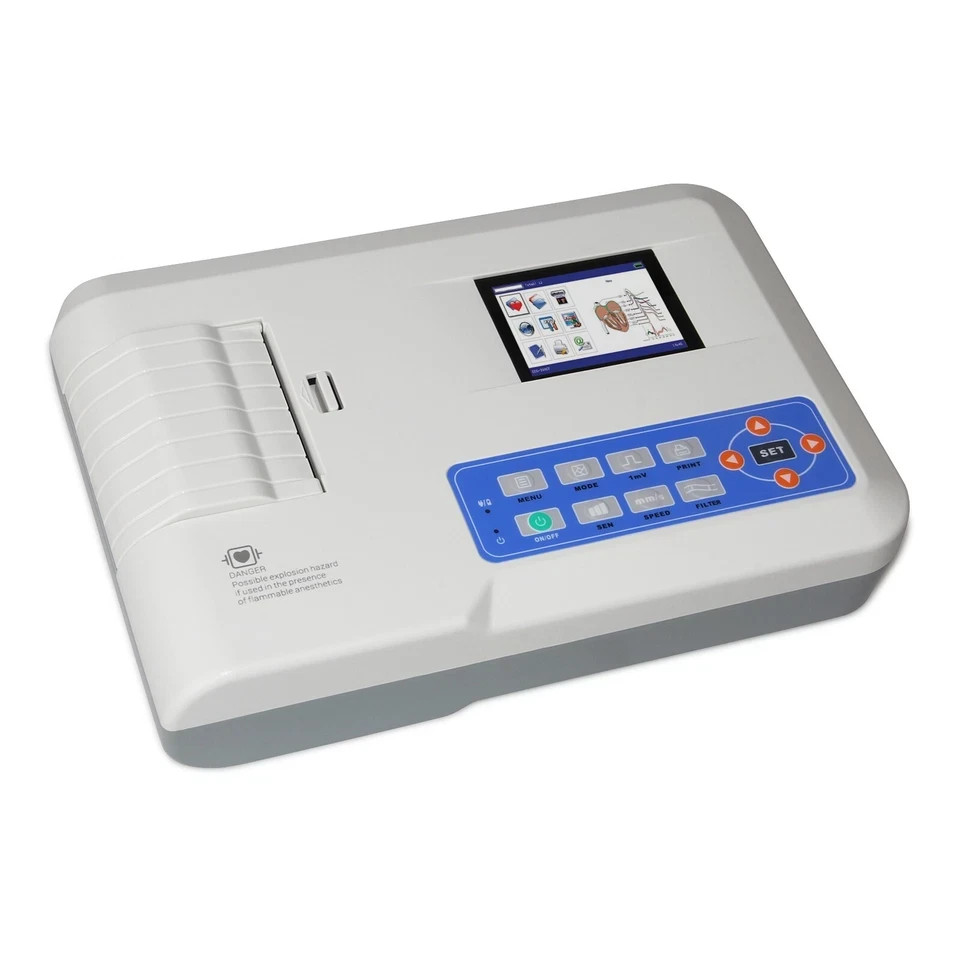 Vet Veterinary Digital 3 Channel 12 lead Electrocardiograph EKG Machine New