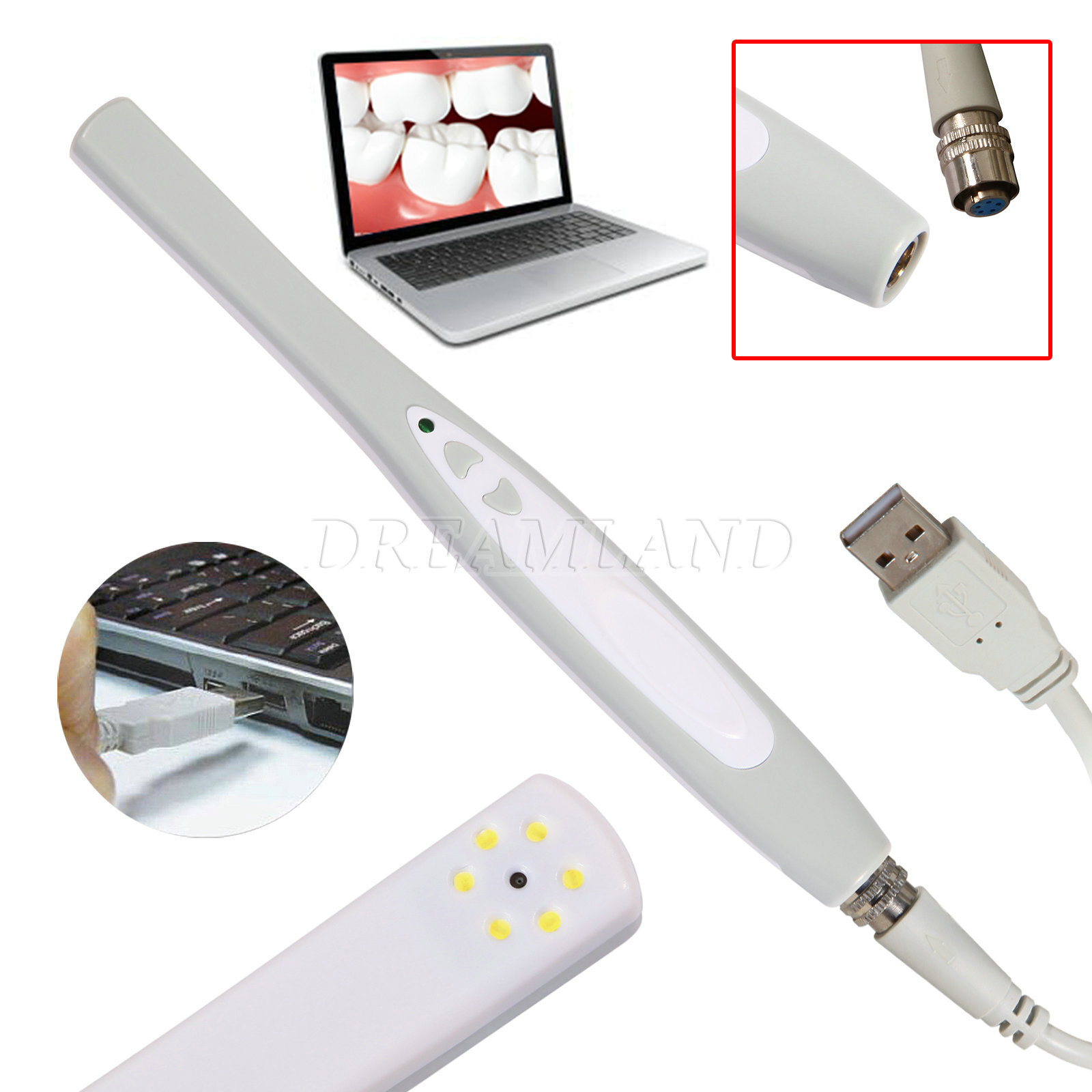 Dental Camera Scanner Intraoral Digital USB Imaging System Oral 6 LED Light -X