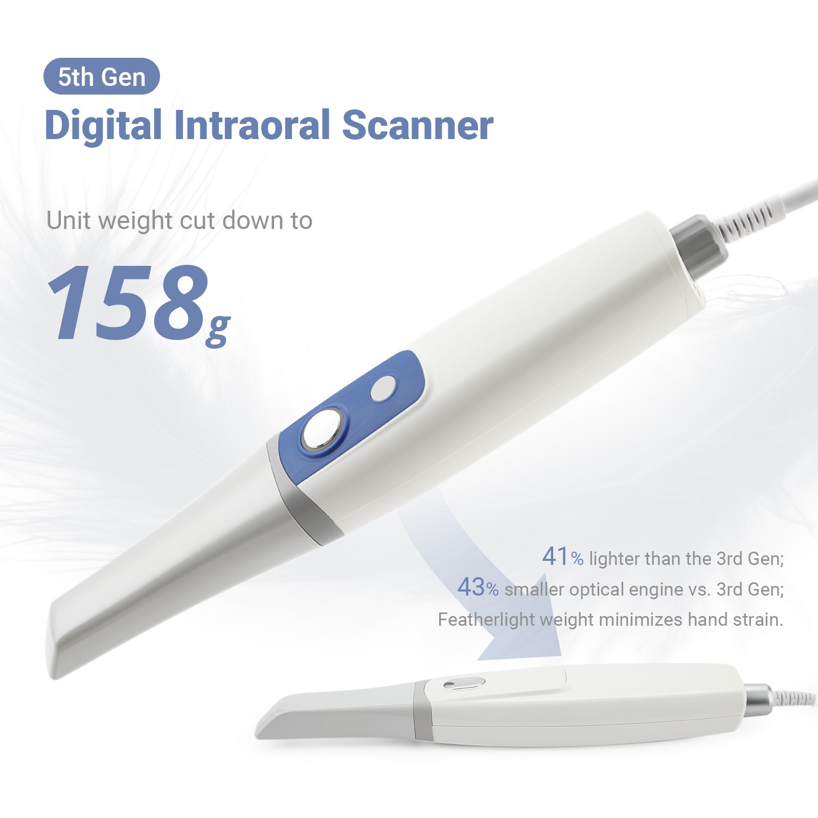 iLED II Dental Curing Light Lamp Wireless 1 Second Curing 2500mw/c㎡
