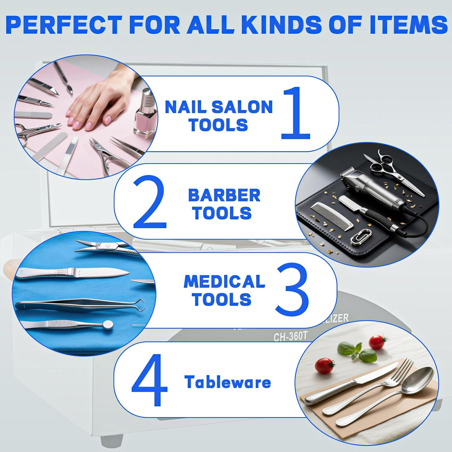 High Temperature Sterilizer Autoclave Machine, 110V 300W 1.5L Metal Tool Cleaner