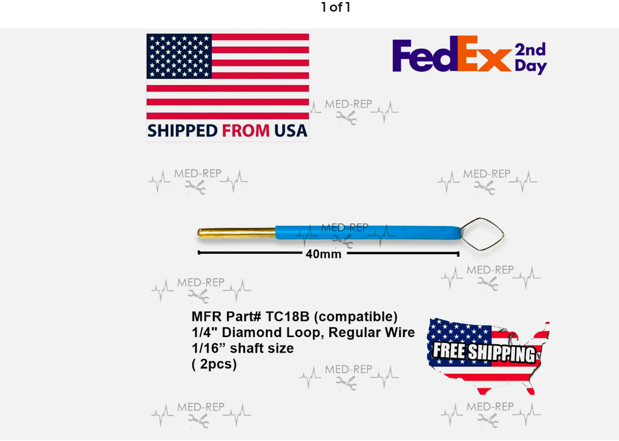 Ellman Surgitron Electrode TC18B – 1/4″ Diamond Loop