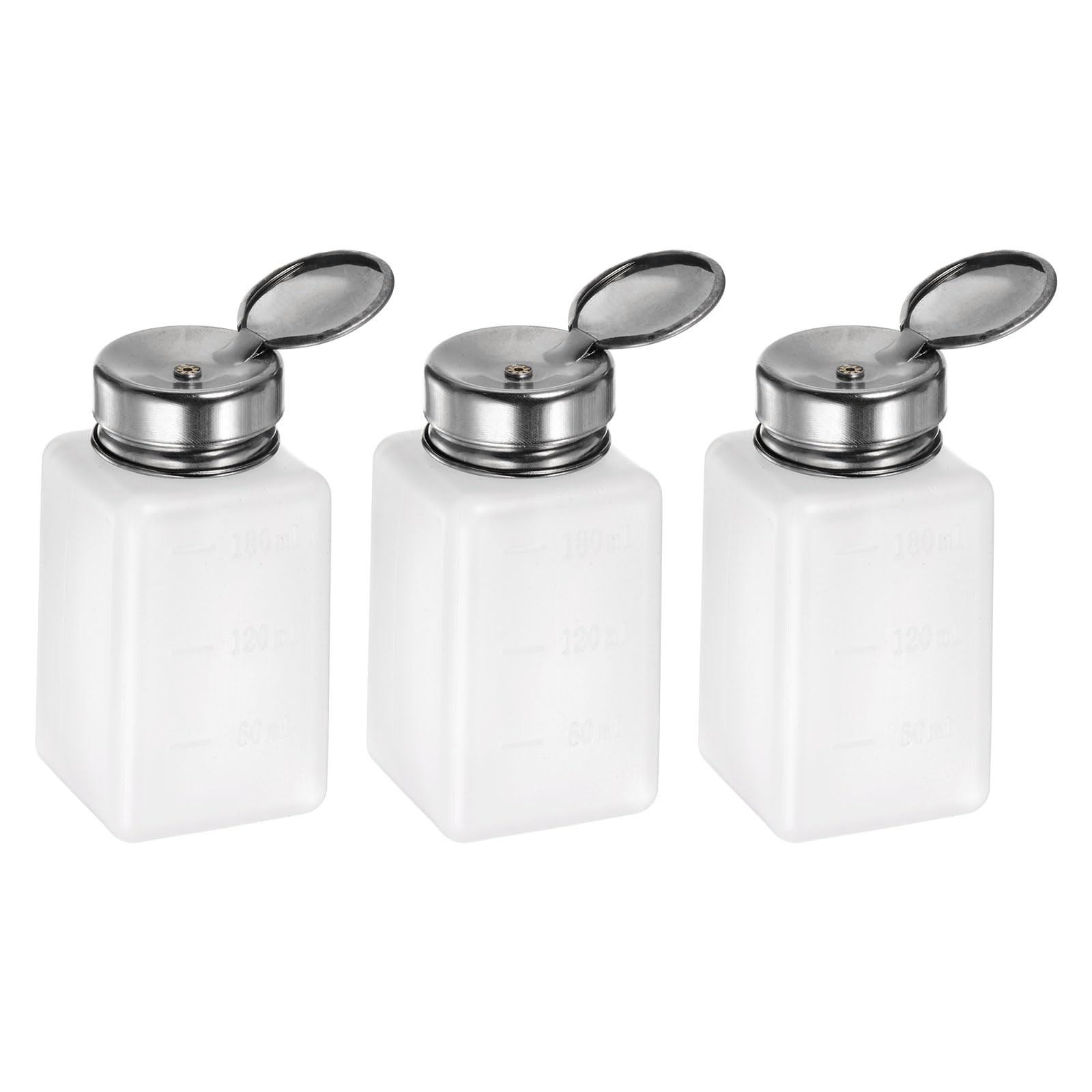HARFINGTON 3pcs Solvent Alcohol Dispensers 180ml(6oz) Push Down 180ml, White