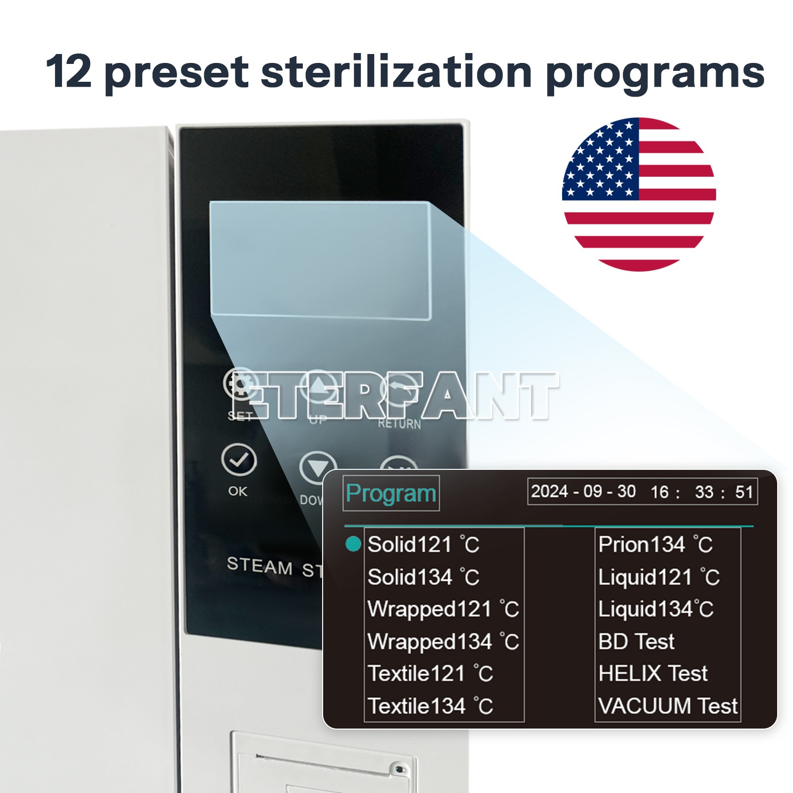 18/16L Dental Steam Sterilizer/Medical Autoclave+Drying/Vacuum Autoclave+Printer