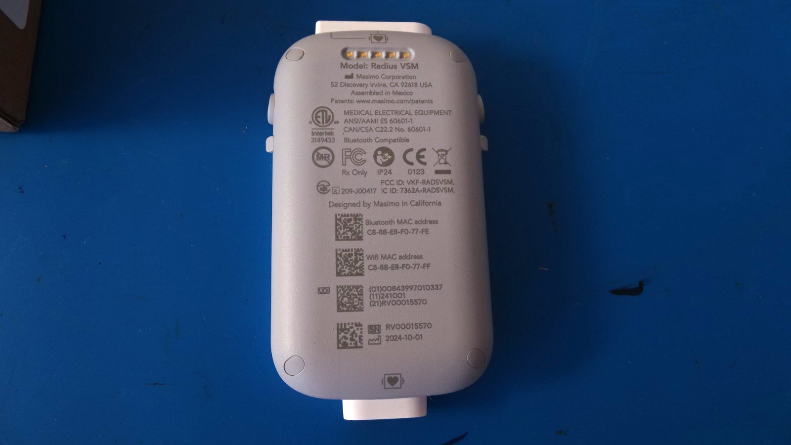 Masimo Radius VSM Patient-Worn Continuous Vital Signs Monitor New