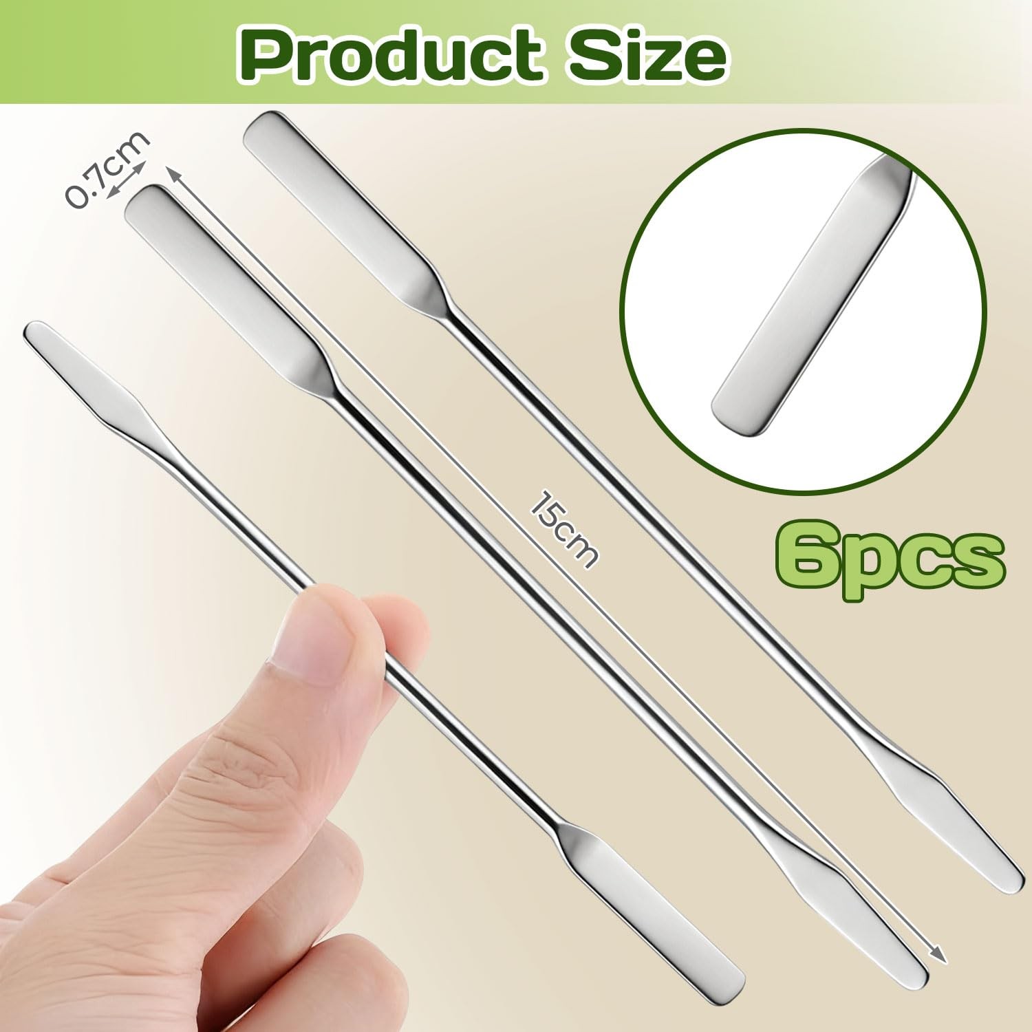 6 Pcs Stainless Steel Lab Spatulas Small Double Ended Micro Spoons