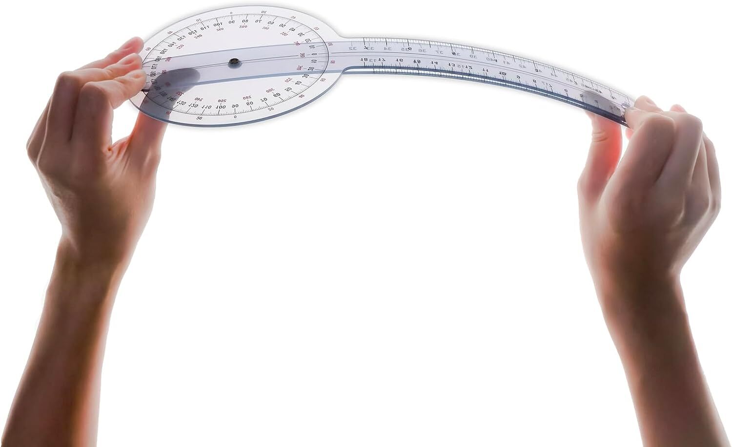 12 in Goniometer 360° Transparent Protractor Physical Therapy Measurement Ruler