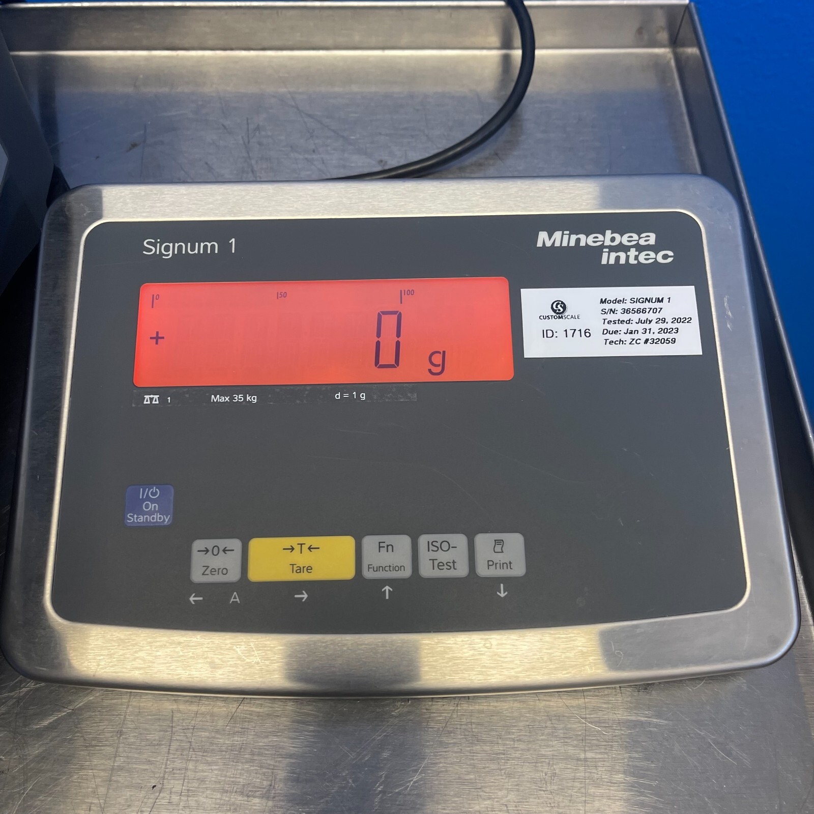 Minebea Intec Signum SIWRDCP-V9 Washdown Level 1 Industrial Scale 35 kg x 1.0 g