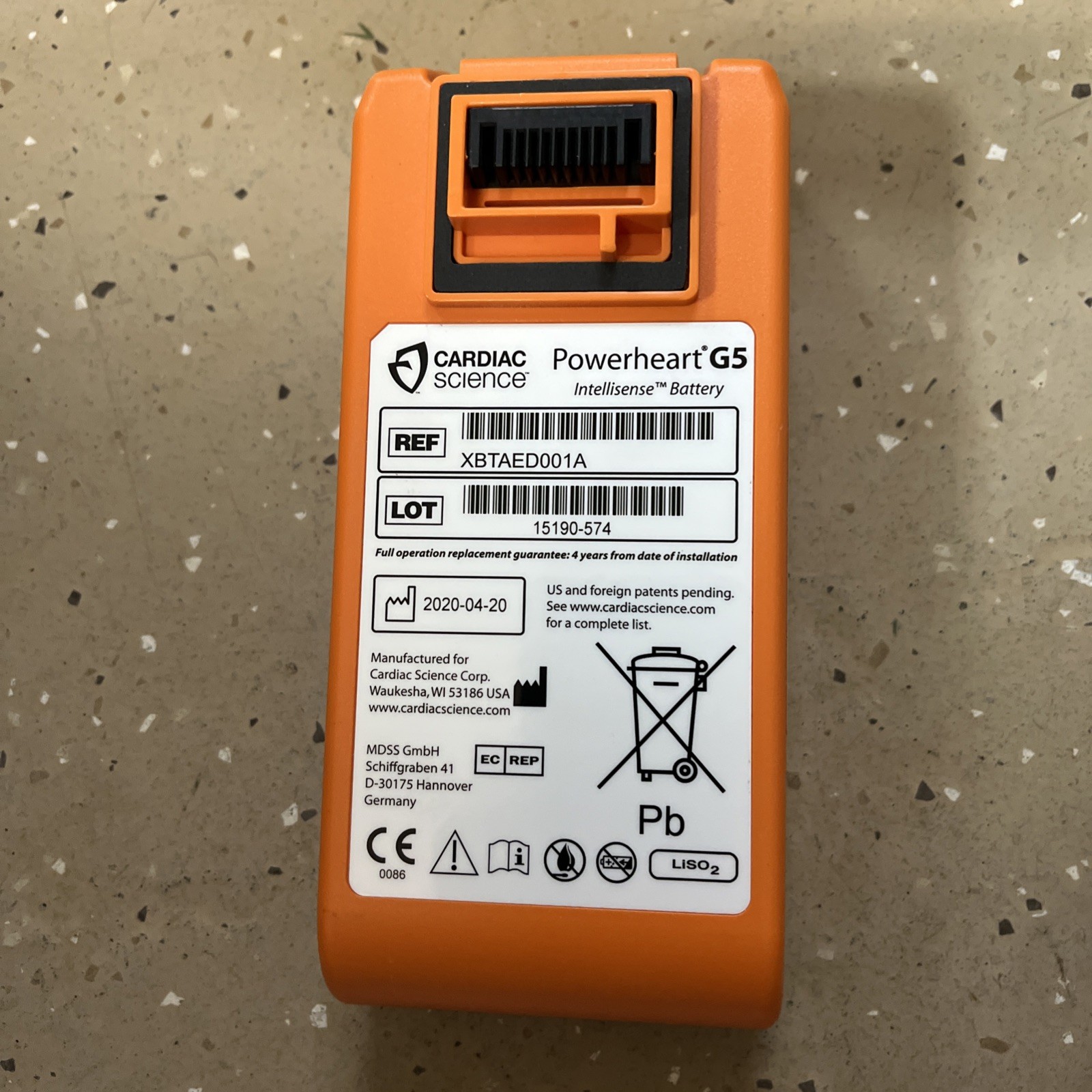 Cardiac Science Powerheart AED G5 Intellisense Battery XBTAED001A 50%