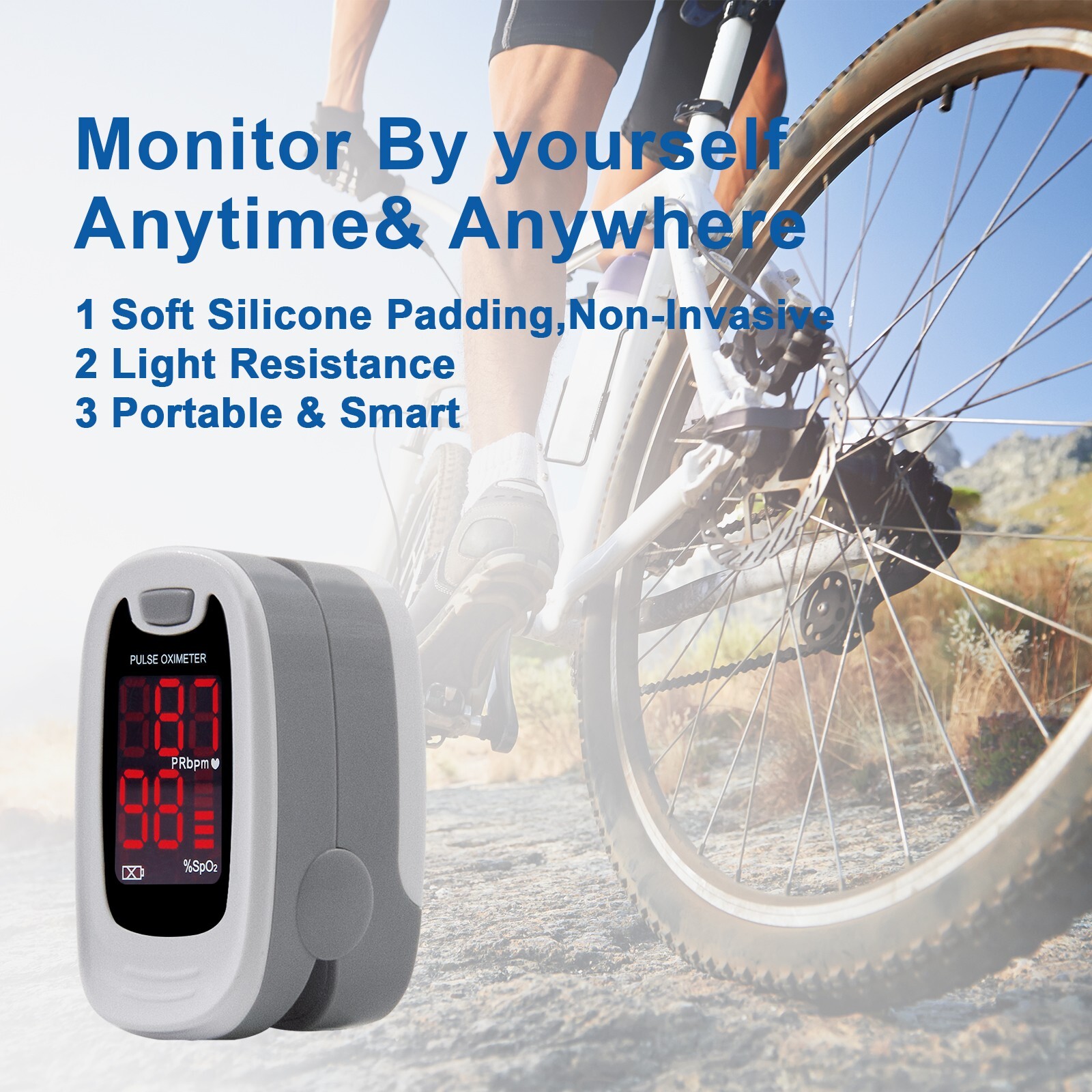 Finger Pulse Oximeter Blood Oxygen Sensor,SpO2 Monitor Heart Rate,O2 meter,FDA
