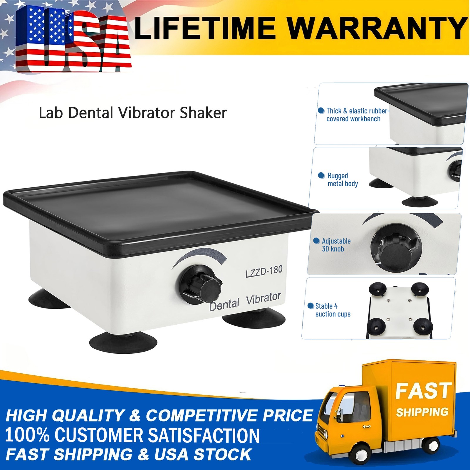 Dental Vortex Mixer Lab Vibrating Table 150W High Speed Shaker Continuous&Touch