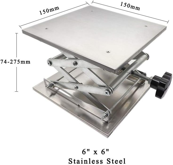 6″ x6″,Stainless Steel Lab Jack Scissor Stand Platform,Lab Lift Stand Table, …