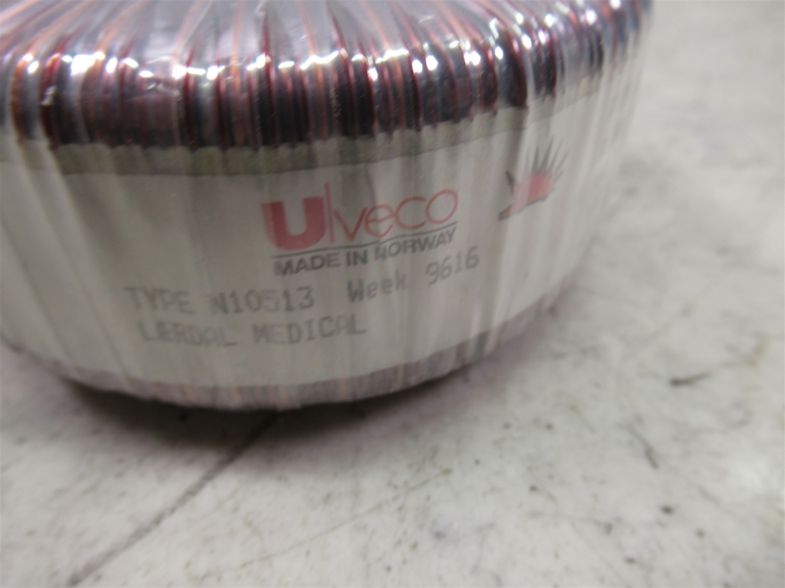 Ulveco N10513 Toroidal Transformer Laerdal Medical OEM Part Vintage 1996 Norway