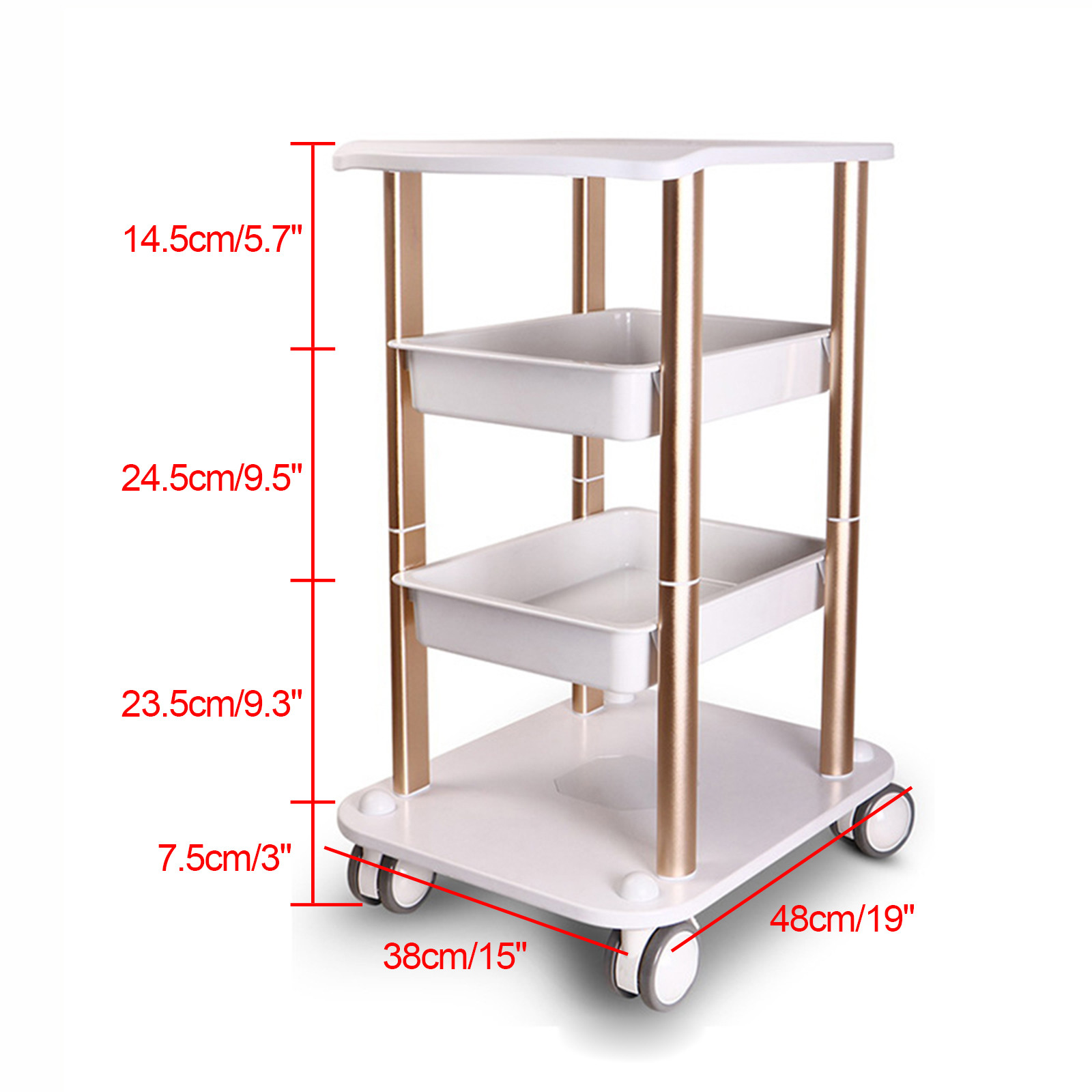 Salon SPA Trolley Stand For Cavitation Beauty Machine Instrument Rolling Cart US