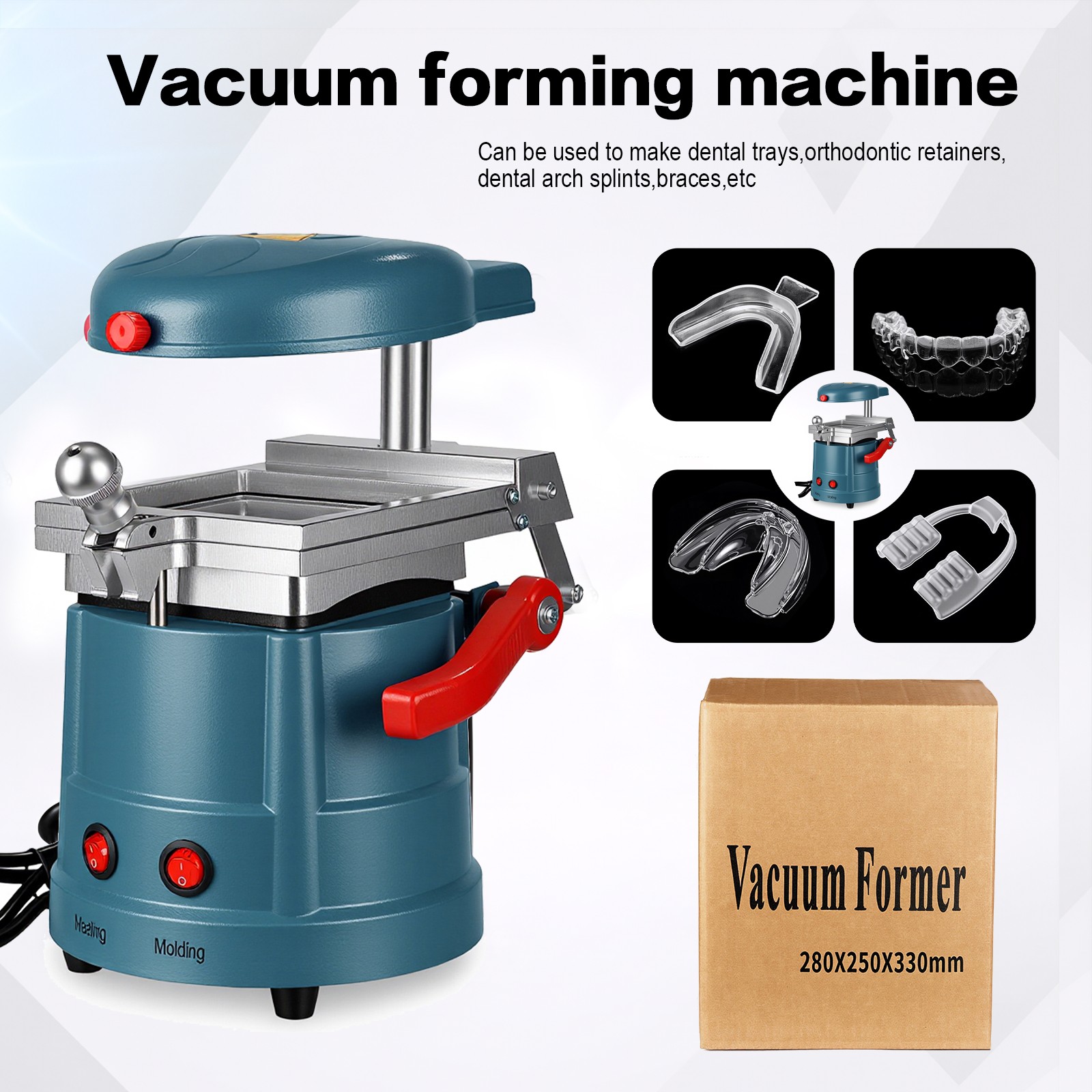 1400W Dental Vacuum Former Molding Machine Thermoforming Tool with Steel Balls