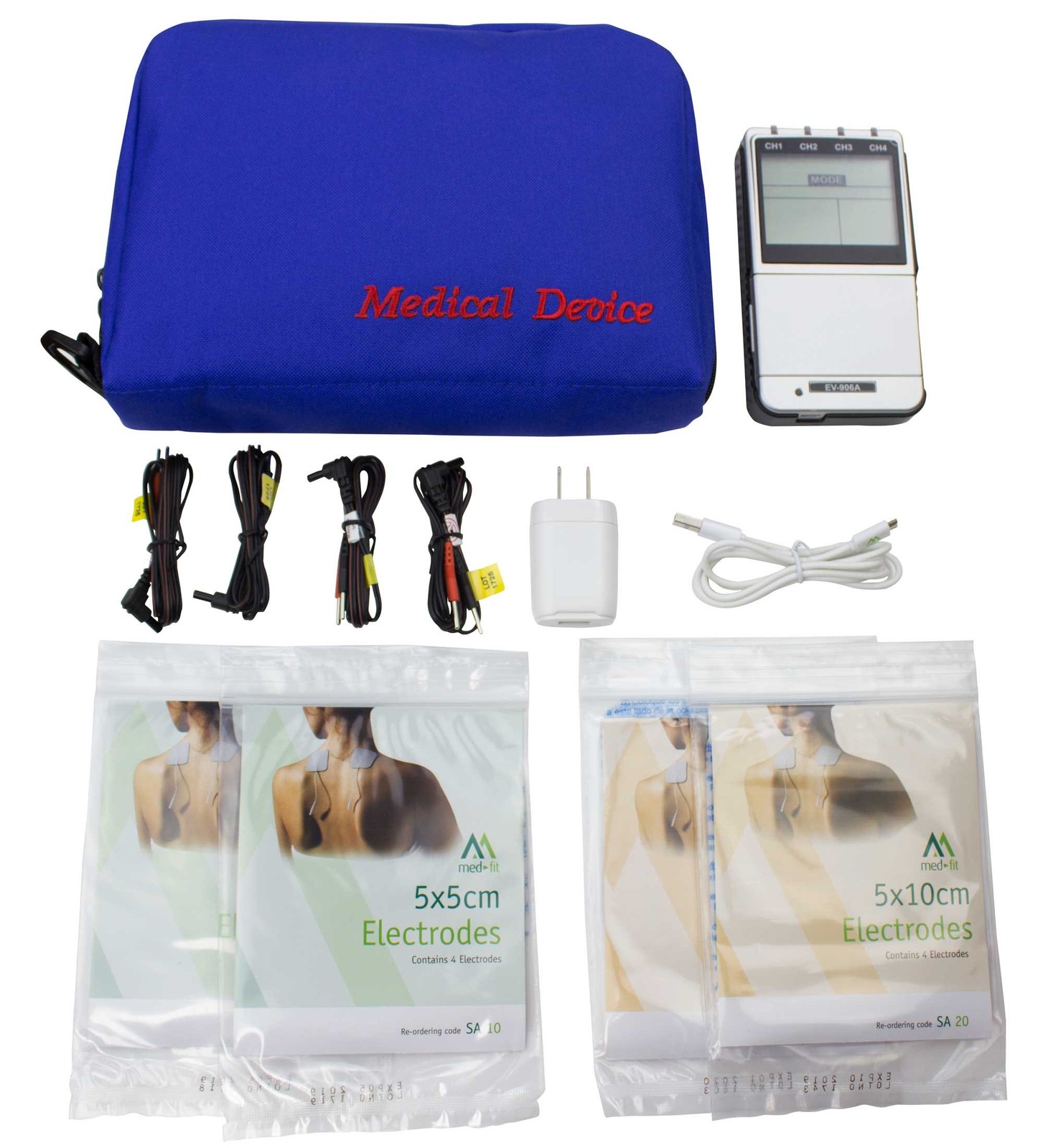 Med-Fit 906A Premier 4 Channel Rechargeable – Tens Ems Combo Muscle Stimulator
