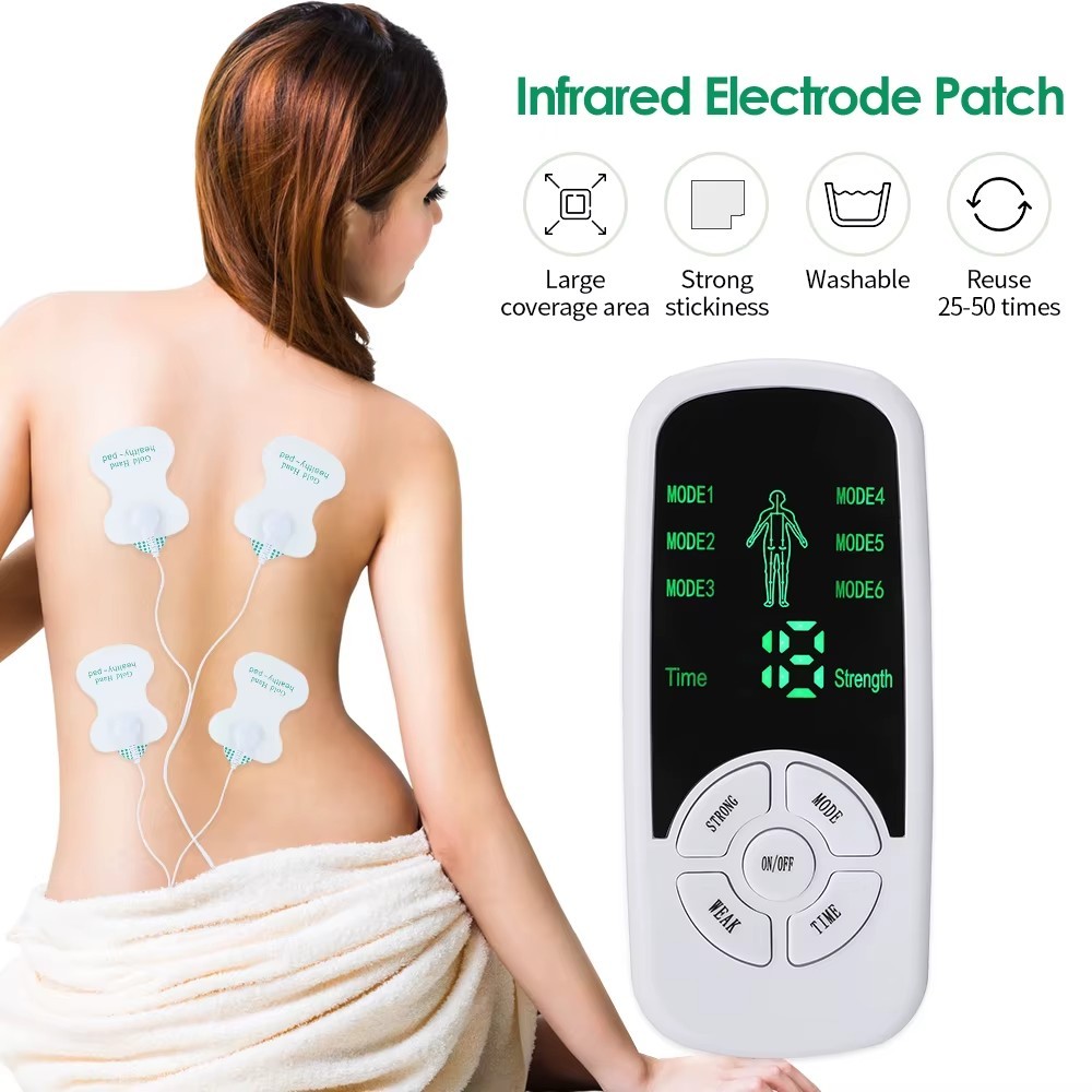 Tens Machine Therapy Pads Back Muscle Electrical Stimulator Massager Pulse EMS
