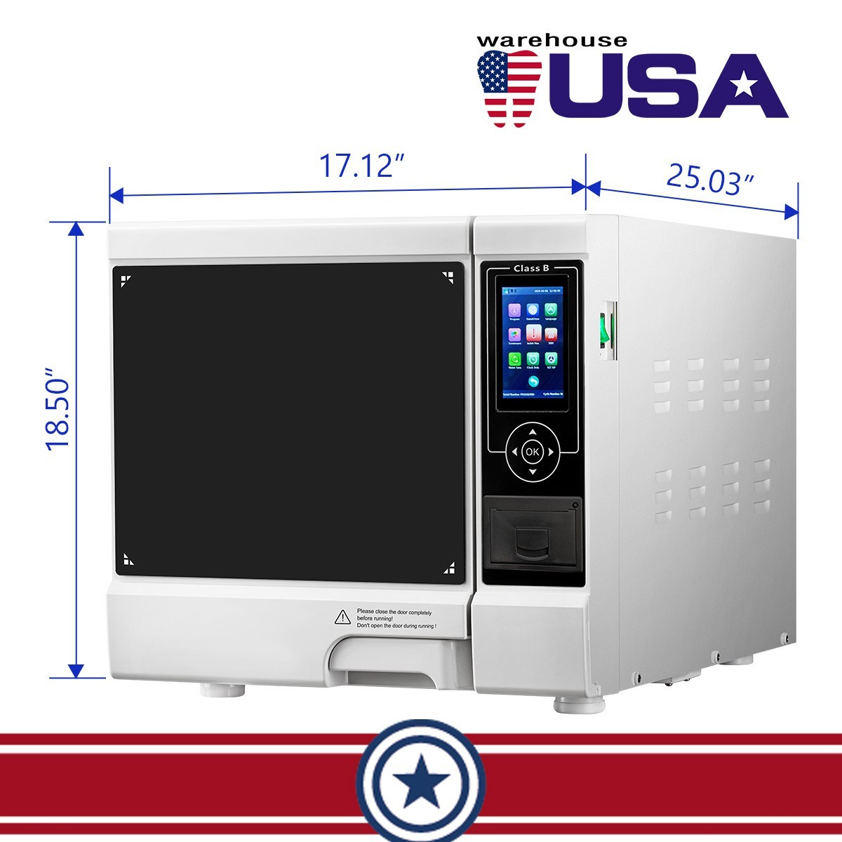 Class B Medical Dental Autoclave Steam Sterilizer 22L Drying Data Printer AZDENT