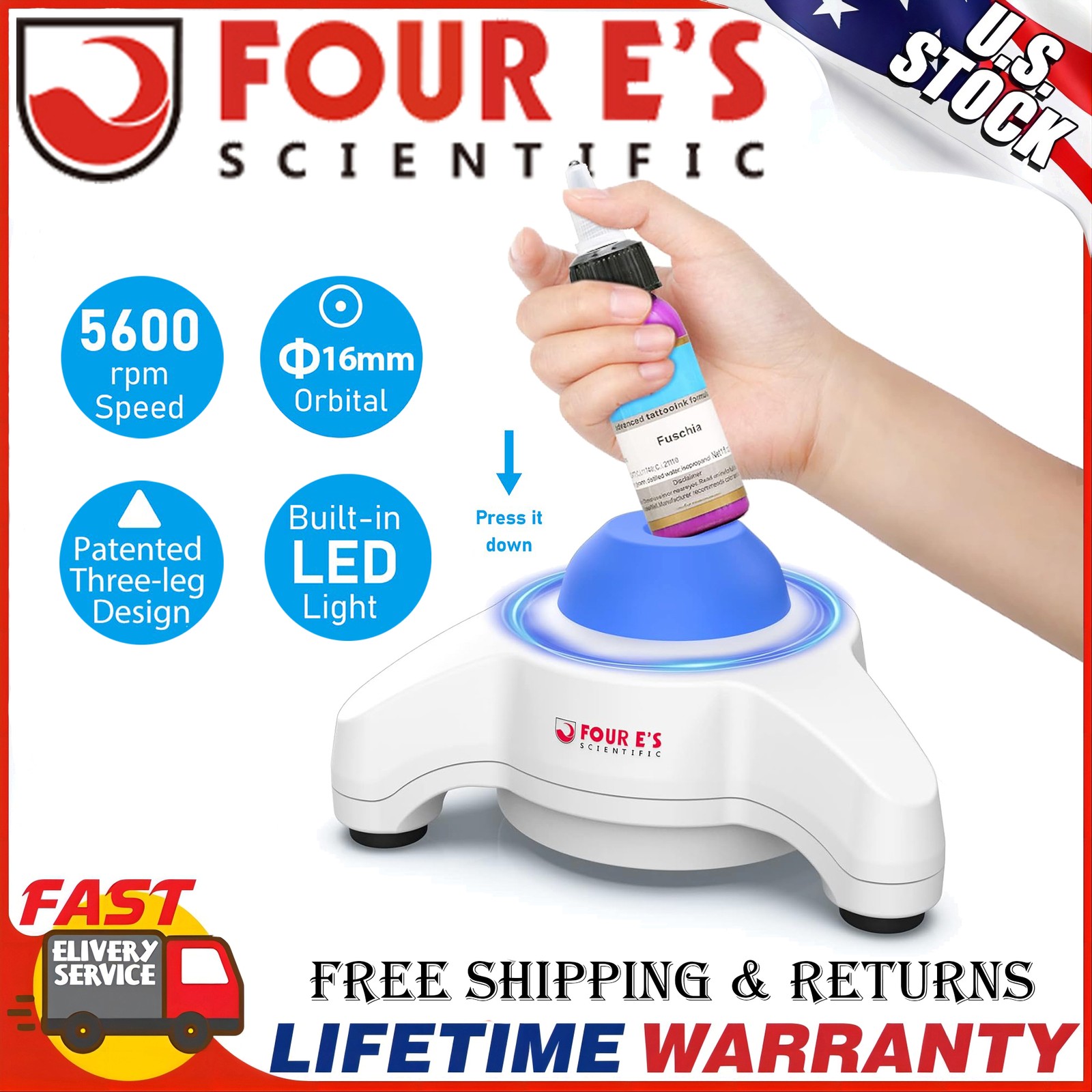 Mini Vortex Mixer Lab Vortex Shaker 5600rpm Touch Function Portable Lab Mixer US