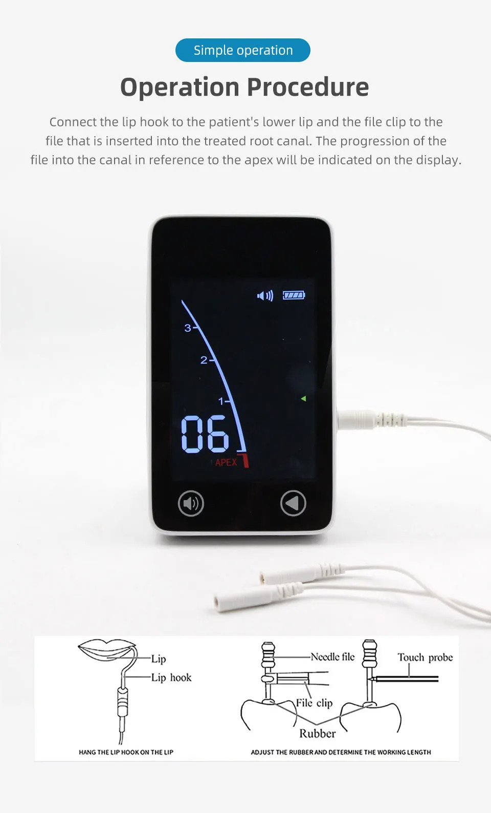 Dental Endodontics Equipment Wireless Digital Endo Root Measurement Apex Locator