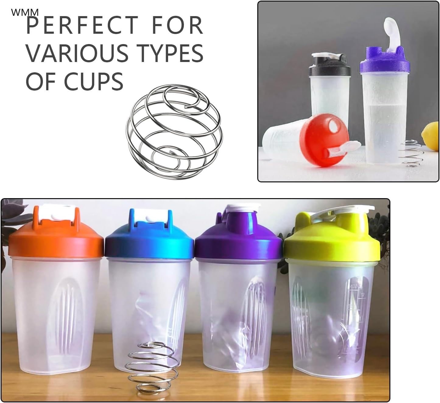 2.1-Inch Large Size Shaker 4 Pcs Balls for Cocktail glass and Protein Shakes,…