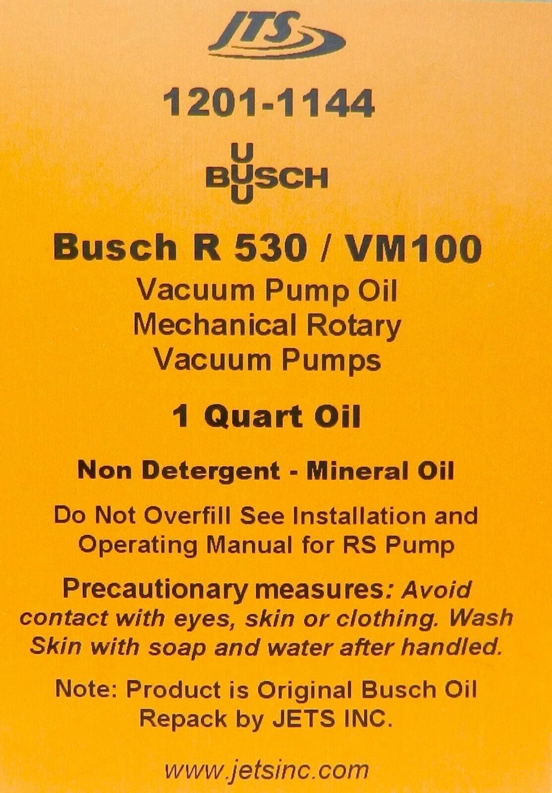 Busch R-530 Vacuum Pump Oil 1 Quart Bottle for Vacuum Pumps