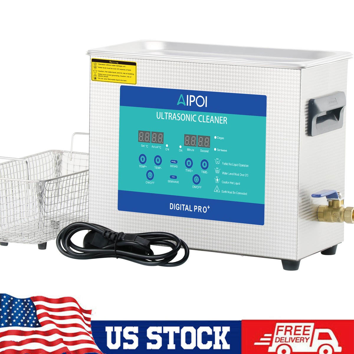 6.5L Ultrasonic Cleaner with Timer Heating Machine Digital Sonic Cleaner