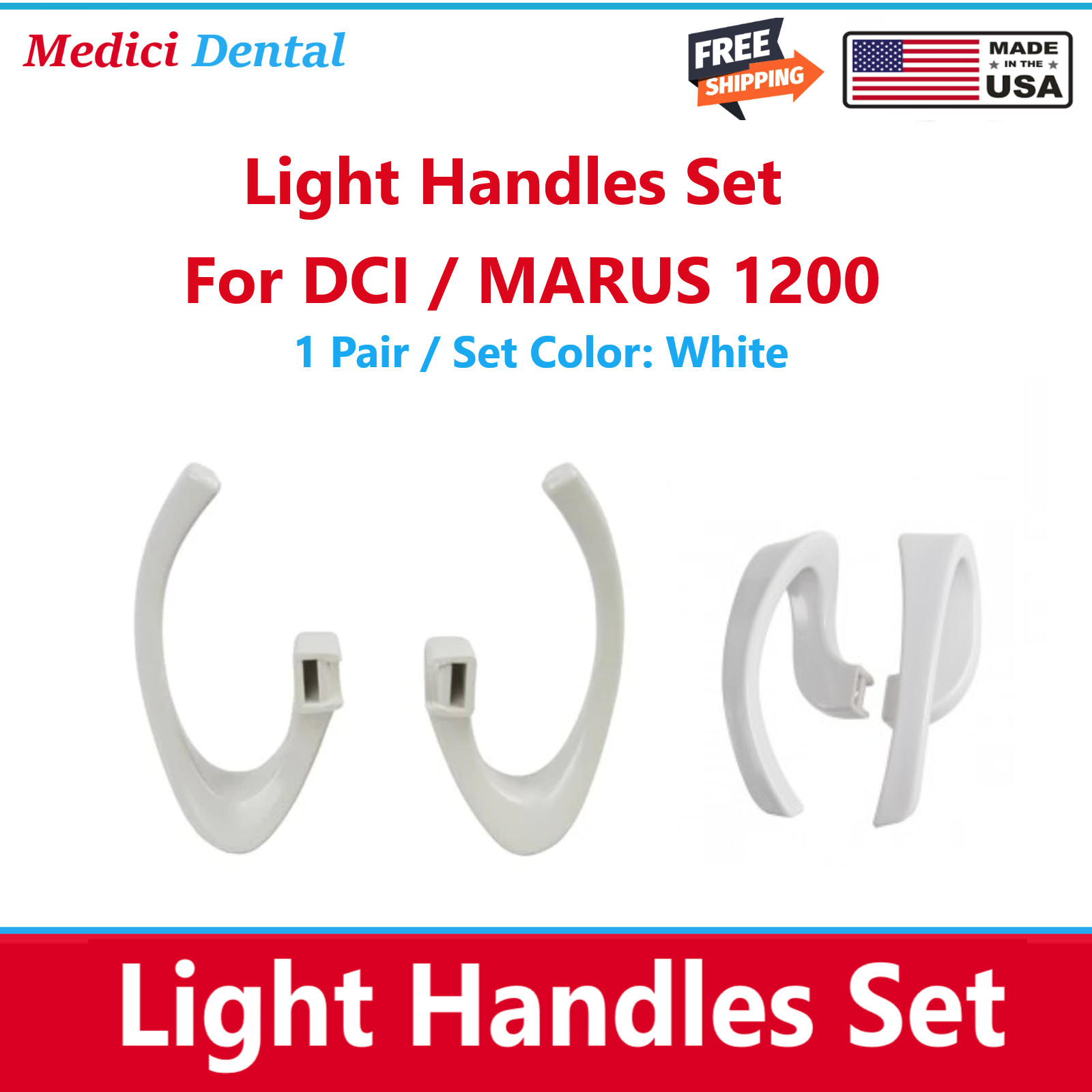 Dental Light Handle Set For DCI/MARUS 1200, 1 pair (2 handles) White