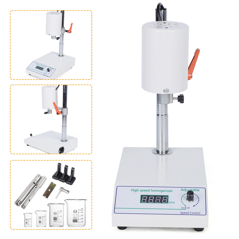 High Speed Homogenizer Lab Mixer Disperser 8000 to 22000RPM Digital Display