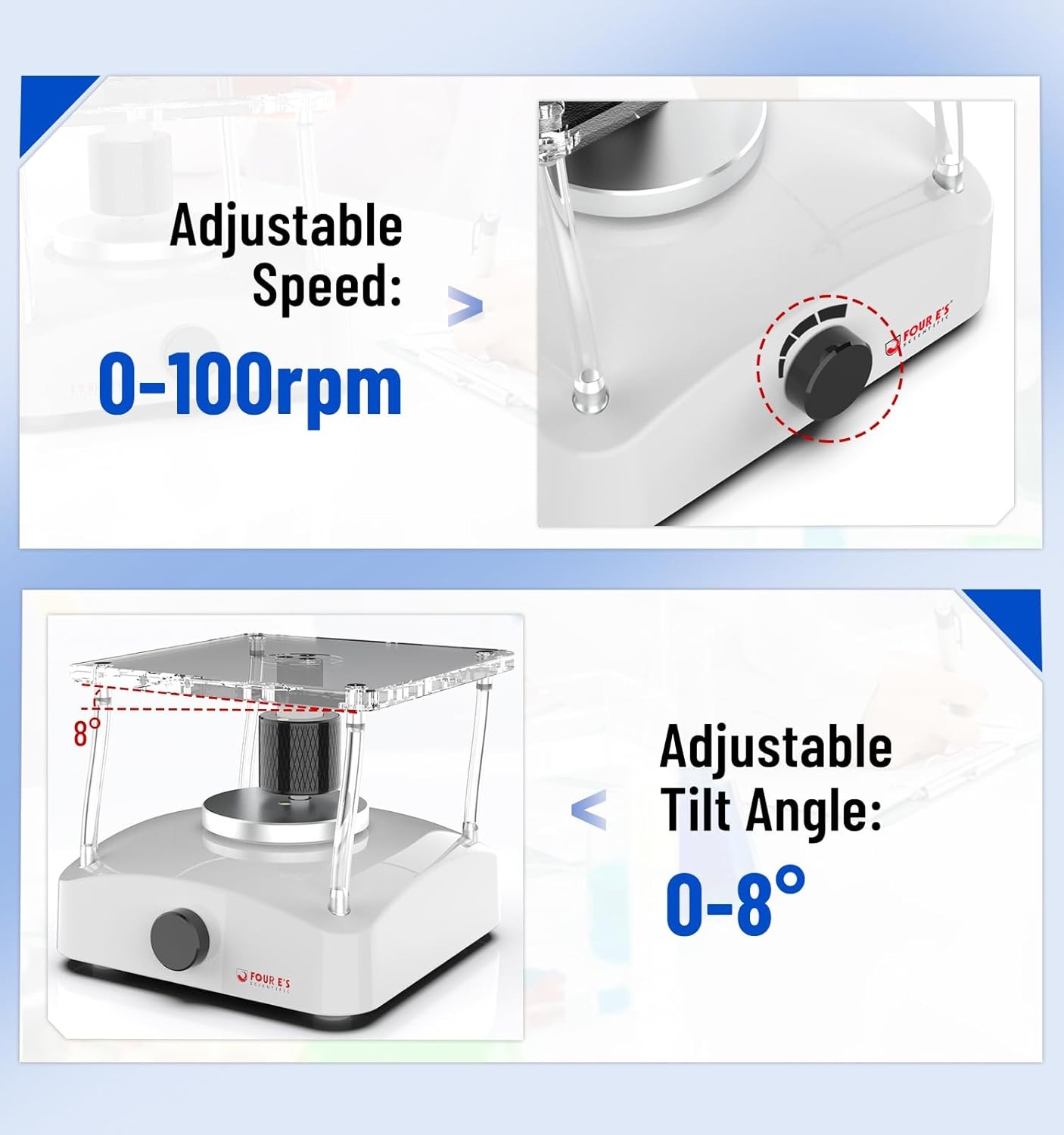 Lab Shaker, 3D Shaker Compact Rotator Shaker with Adjustable Speed 0-100RPM 360°