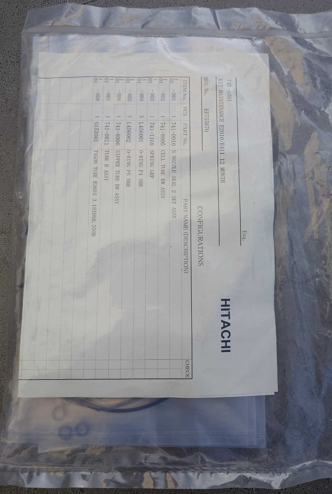 Roche Cobas e411 / 2010 Service maintenance kit 741-0361 for 12 month service.