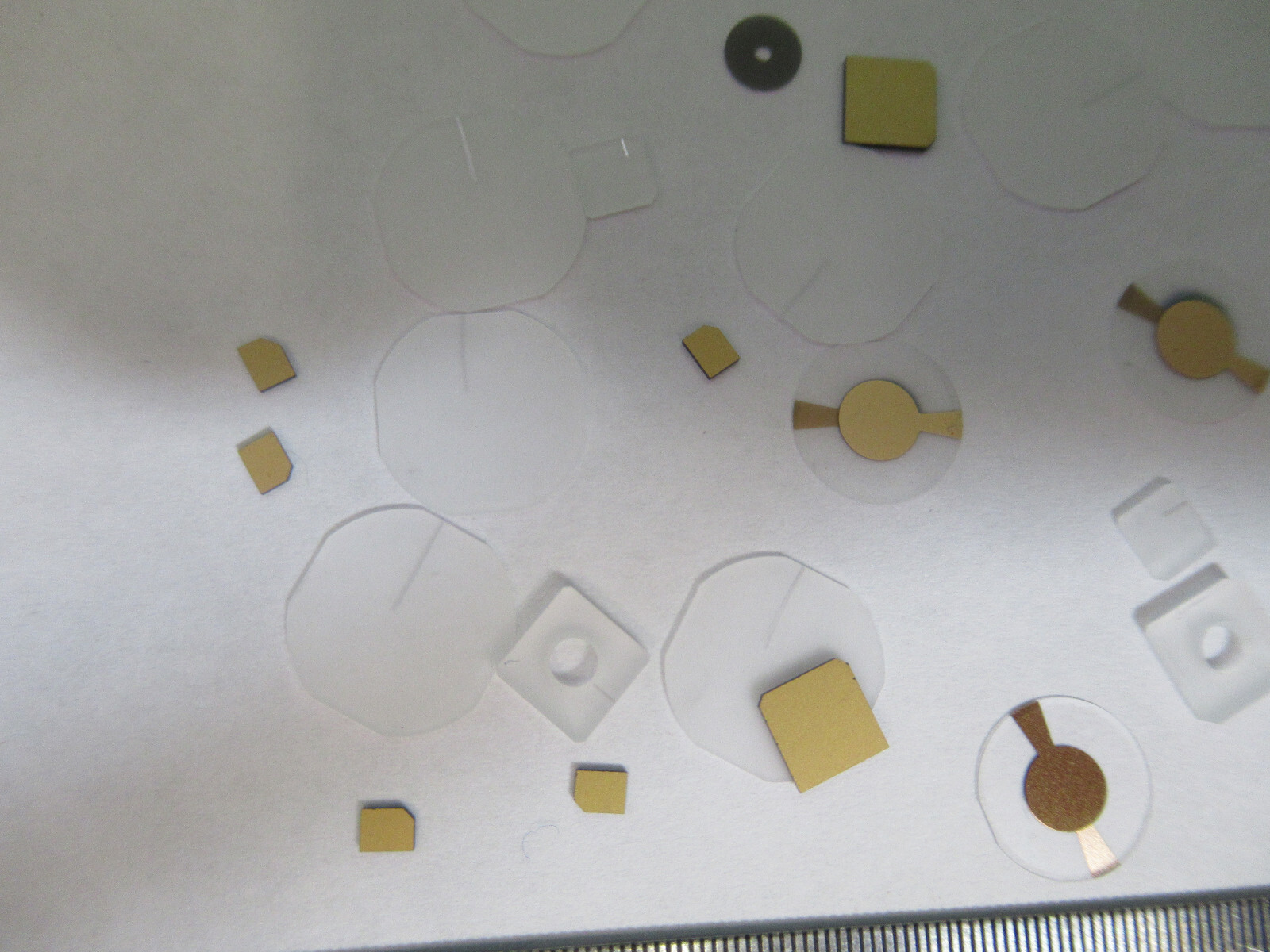 LOT BLANKS PIEZOELECTRIC QUARTZ CRYSTAL X-Y-CUT GOLD COATED PIEZO SENSOR AL-B-13