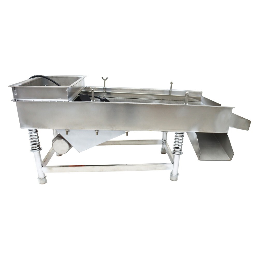110V Stainless Steel Linear Vibrating Screen 2.5mm Sifter Sieve Screen Shaker