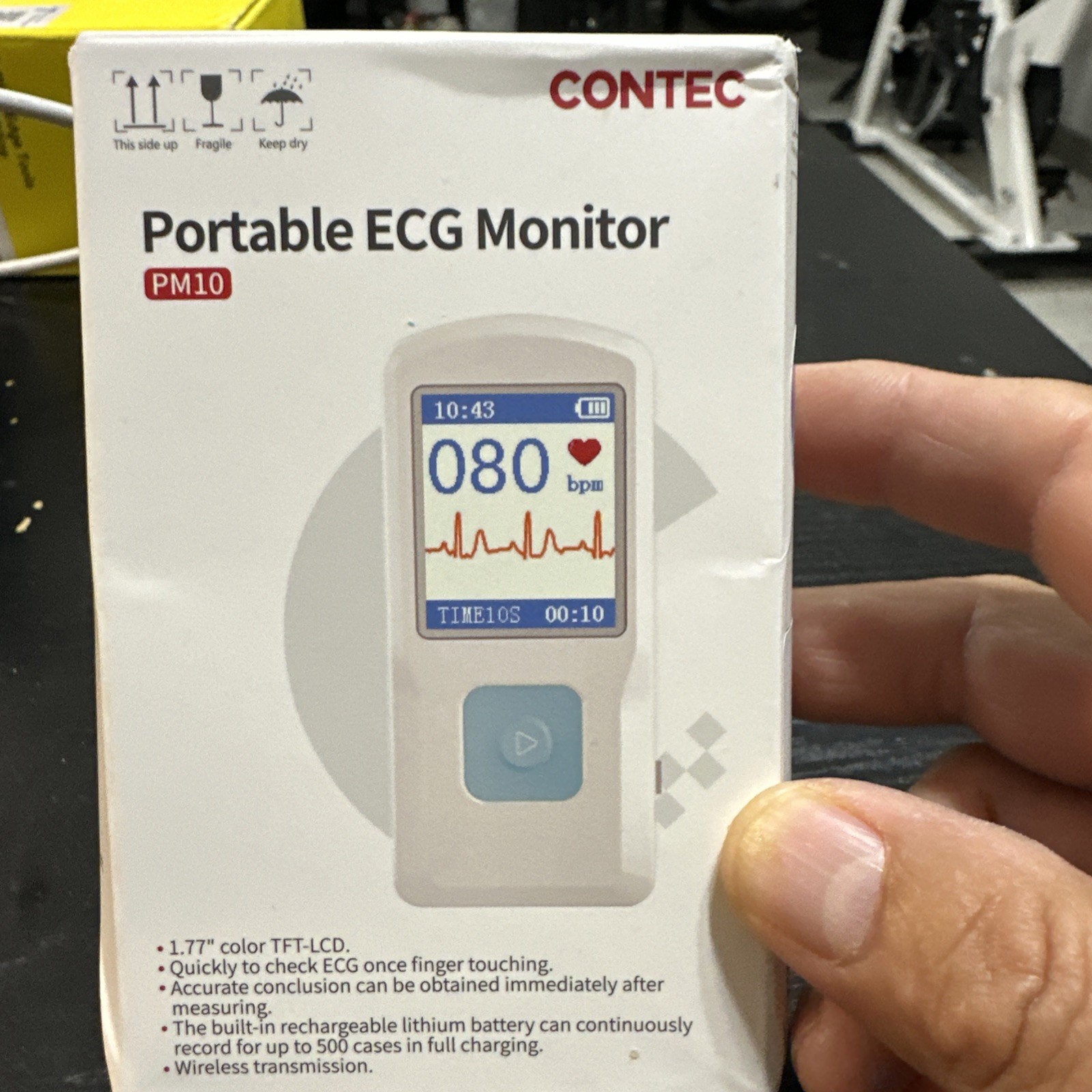 Contec Portable ECG Monitor PM10 Handheld Heat Beat Monitor Bluetooth Rechargabl