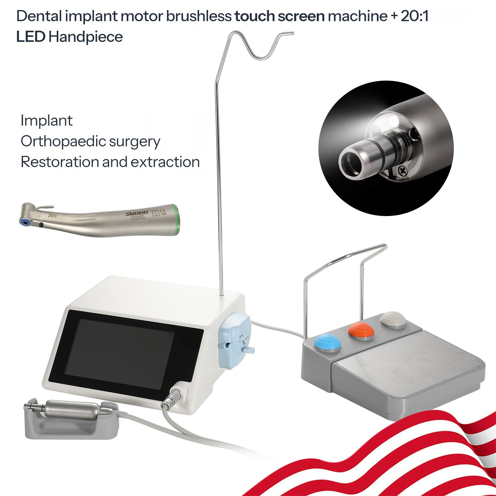 Dental Implant System Motor Surgical Motor+20:1 Contra Angle/Machine Sensor