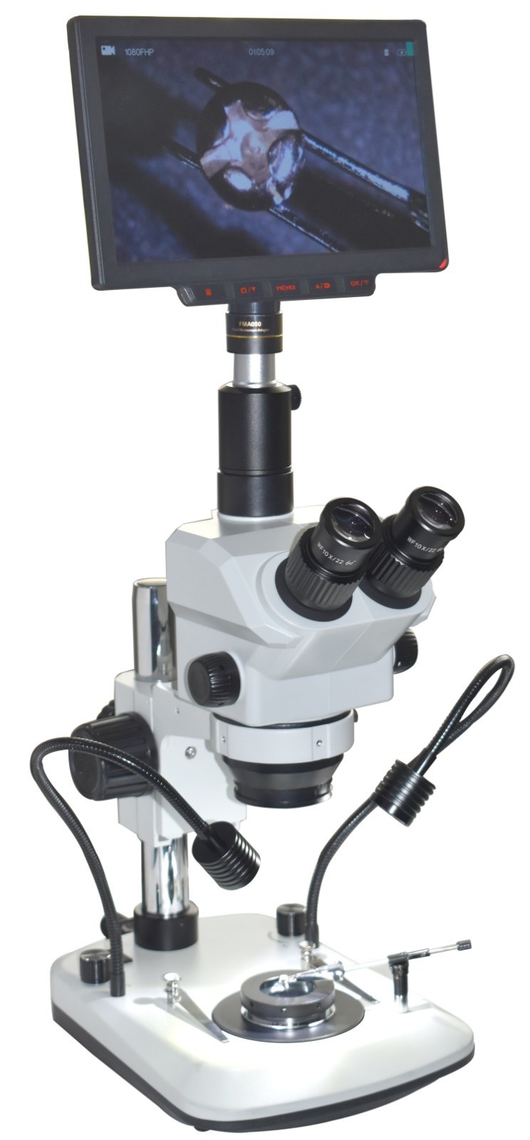 Diamond/Gemstone Microscope – Darkfield 1:9 Zoom, 115MM WD, 4K Live Imaging