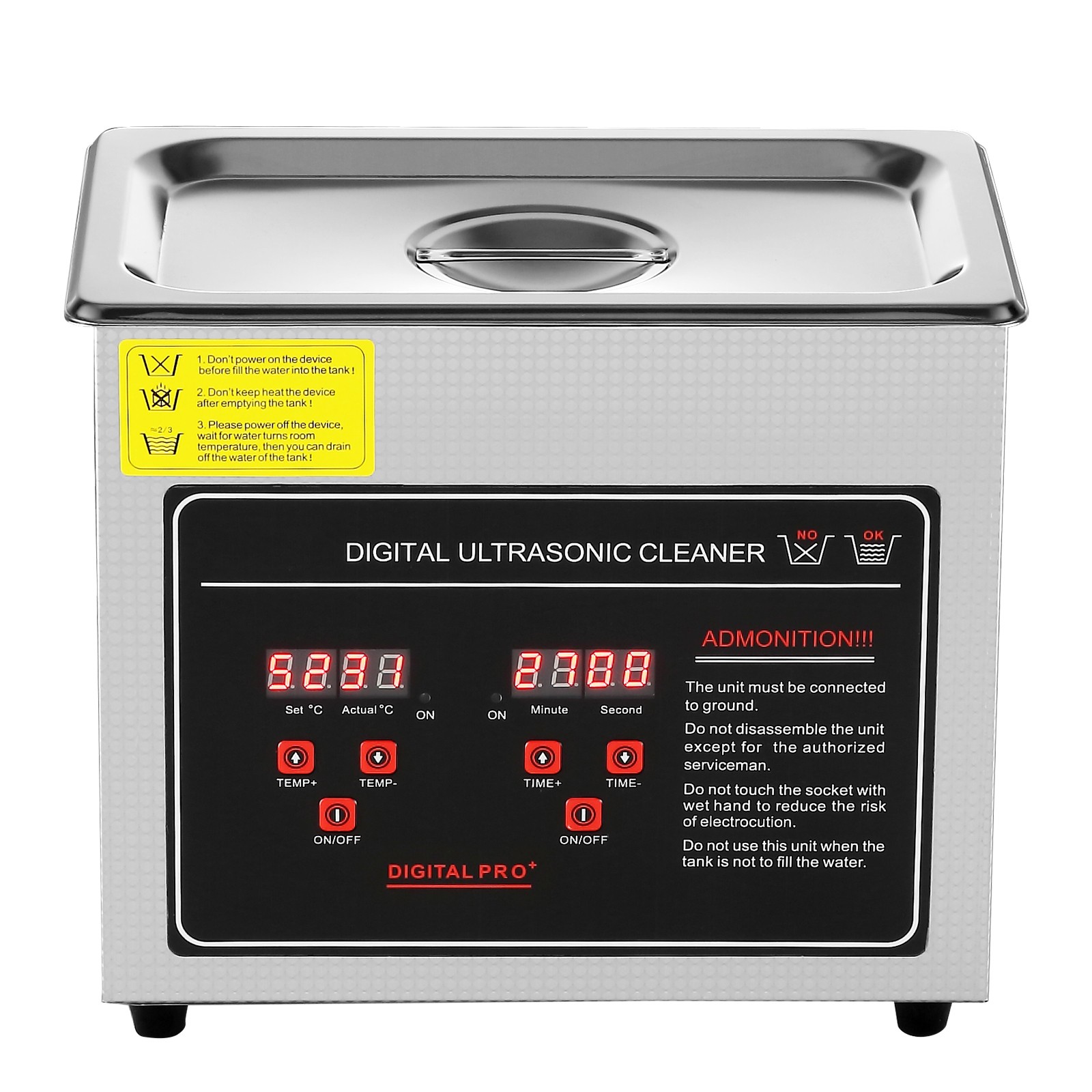 Uimoso 3L Ultrasonic Cleaner with Timer Heating Machine Digital Sonic Cleaner