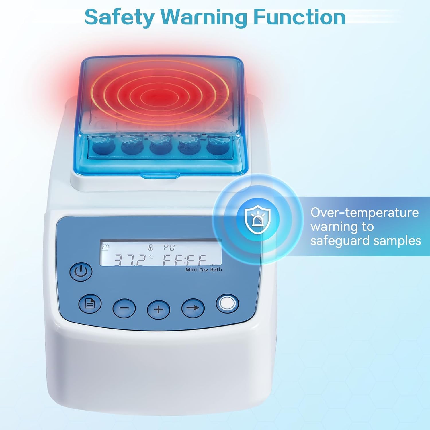 Mini Dry Bath Incubator w/15×1.5ml Heating Block Digital Lab Thermostatic Heater