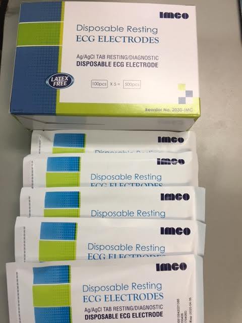 NEW 500 PIECES DISPOSABLE RESTING ECG/EKG ELECTRODES PART # 2030 LATEX FREE