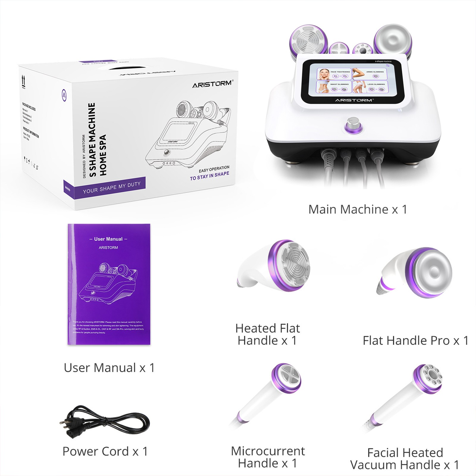 4 in 1 30Version Beauty Machine for Body Massage Facial Skin Care Flat Handle