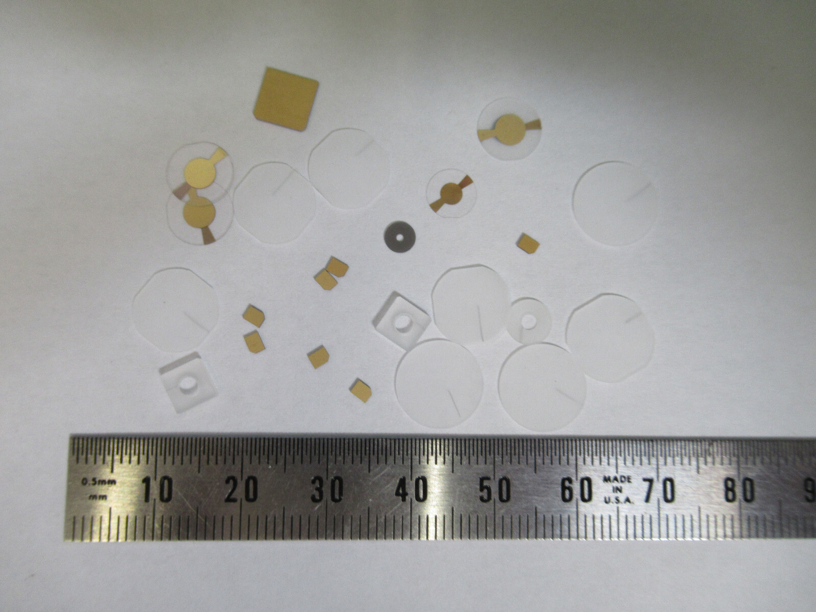 LOT BLANKS PIEZOELECTRIC QUARTZ CRYSTAL X-Y-CUT GOLD COATED PIEZO SENSOR AL-B-06