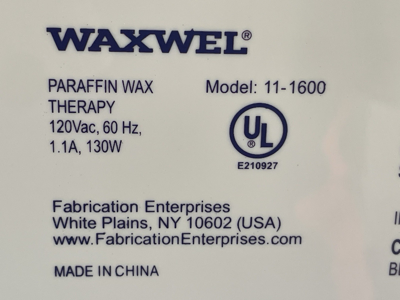 WaxWel Paraffin Heat Treatment Bath 11-1600 Wax Warmer Unit for Cosmetology NEW