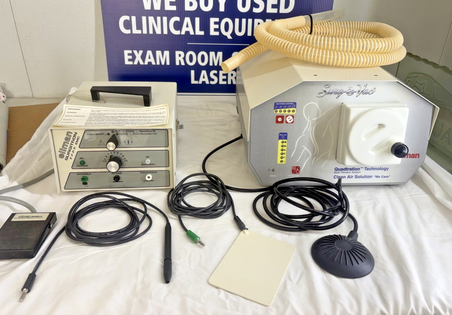 Ellman Surgitron FFPF EMC Surg-e-vac w Footswitch, Handpiece & More TESTED!!!