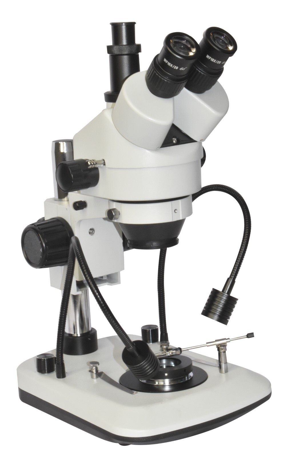 Darkfield 7-100× Fiber LED Trinocular Stereo Gemology Microscope