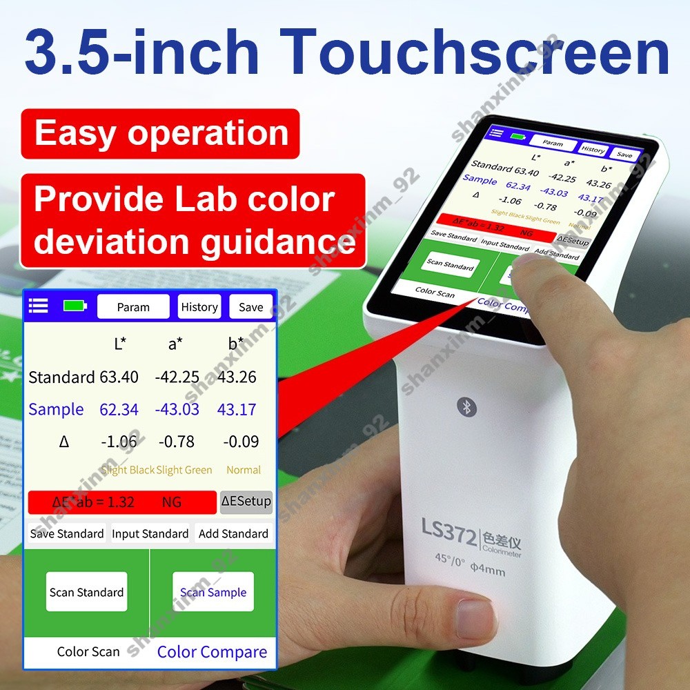 LS372 4mm Aperture Touch Screen Colorimeter APP Control CIE LAB Colorimeter