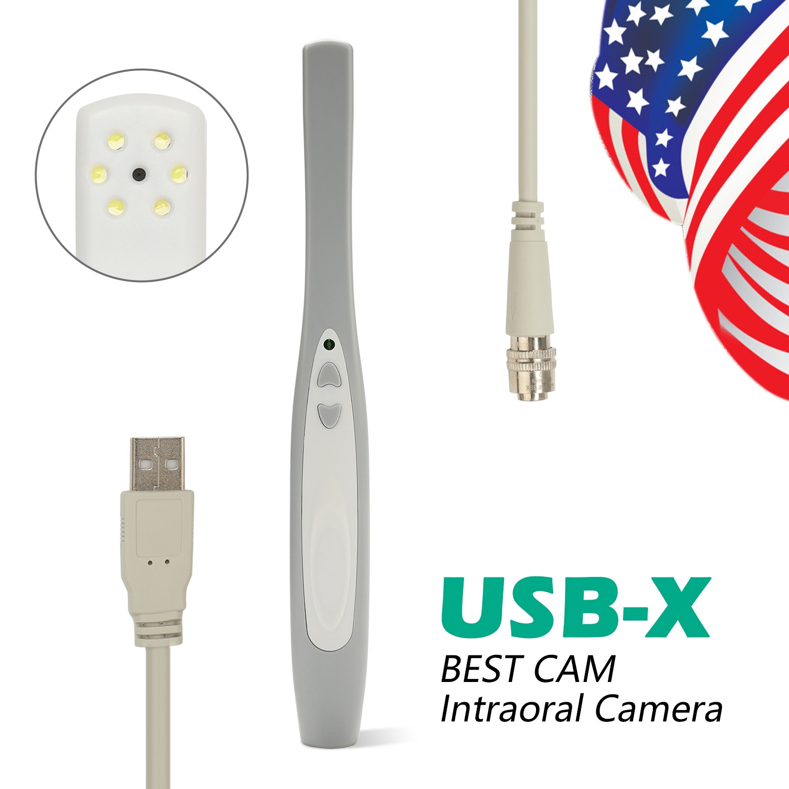 2 sets Dental USB Intraoral Camera Imaging Intra Oral Endoscope 6 LED Light